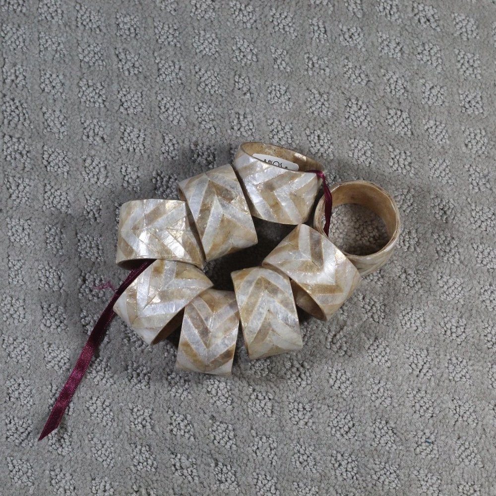Set of 8 Balos Mother of Pearl Napkin Rings